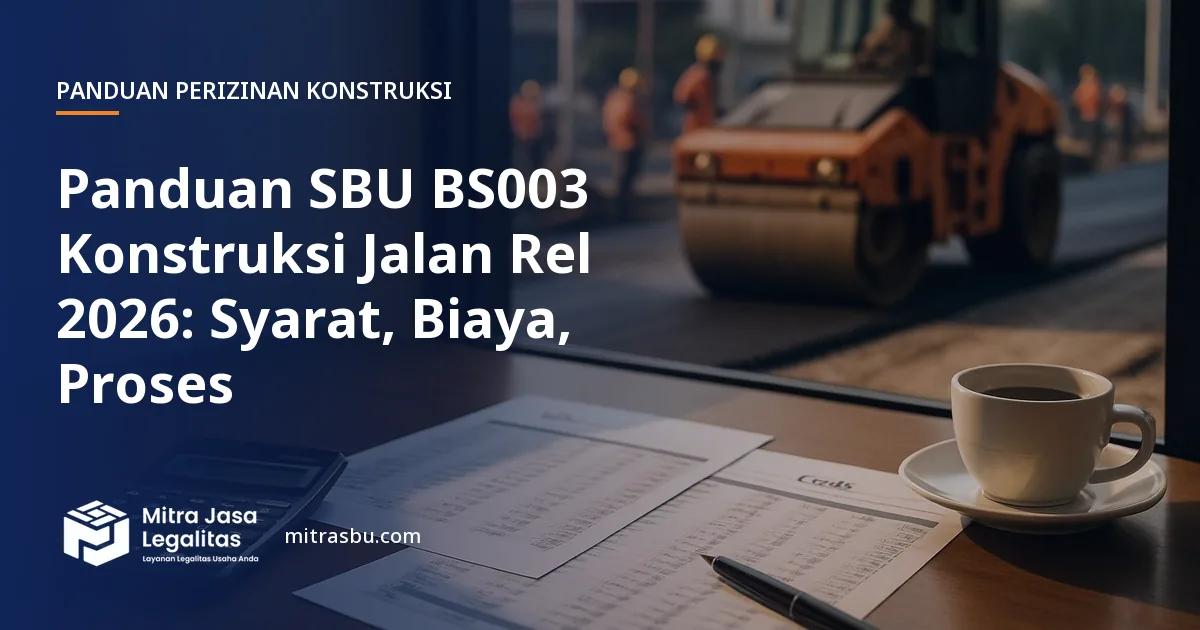 Ilustrasi panduan Panduan SBU BS003 Konstruksi Jalan Rel 2026: Syarat, Biaya, Proses — Mitra Jasa Legalitas
