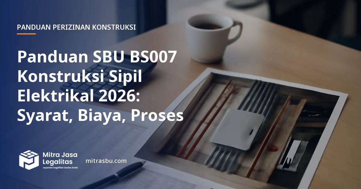 Ilustrasi sampul panduan perizinan konstruksi — SBU BS
