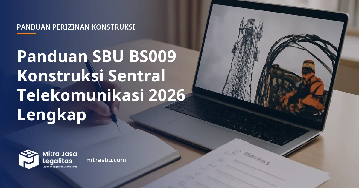 Ilustrasi panduan Panduan SBU BS009 Konstruksi Sentral Telekomunikasi 2026 Lengkap — Mitra Jasa Legalitas