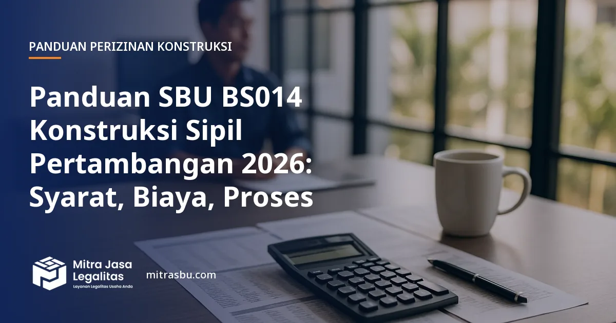 Ilustrasi panduan Panduan SBU BS014 Konstruksi Sipil Pertambangan 2026: Syarat, Biaya, Proses — Mitra Jasa Legalitas