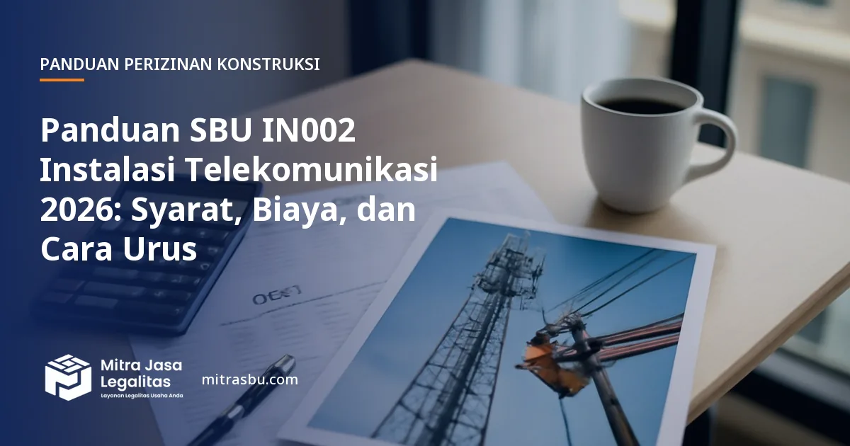 Ilustrasi panduan Panduan SBU IN002 Instalasi Telekomunikasi 2026: Syarat, Biaya, dan Cara Urus — Mitra Jasa Legalitas