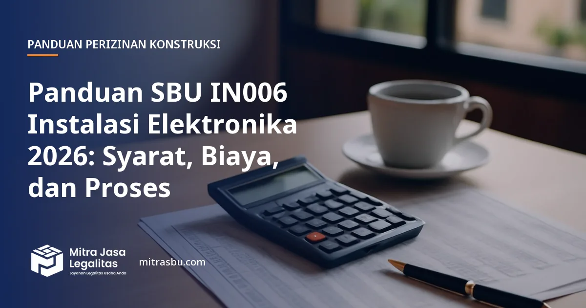 Ilustrasi panduan Panduan SBU IN006 Instalasi Elektronika 2026: Syarat, Biaya, dan Proses — Mitra Jasa Legalitas