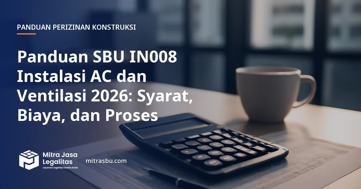 Ilustrasi panduan Panduan SBU IN008 Instalasi AC dan Ventilasi 2026: Syarat, Biaya, dan Proses — Mitra Jasa Legalitas