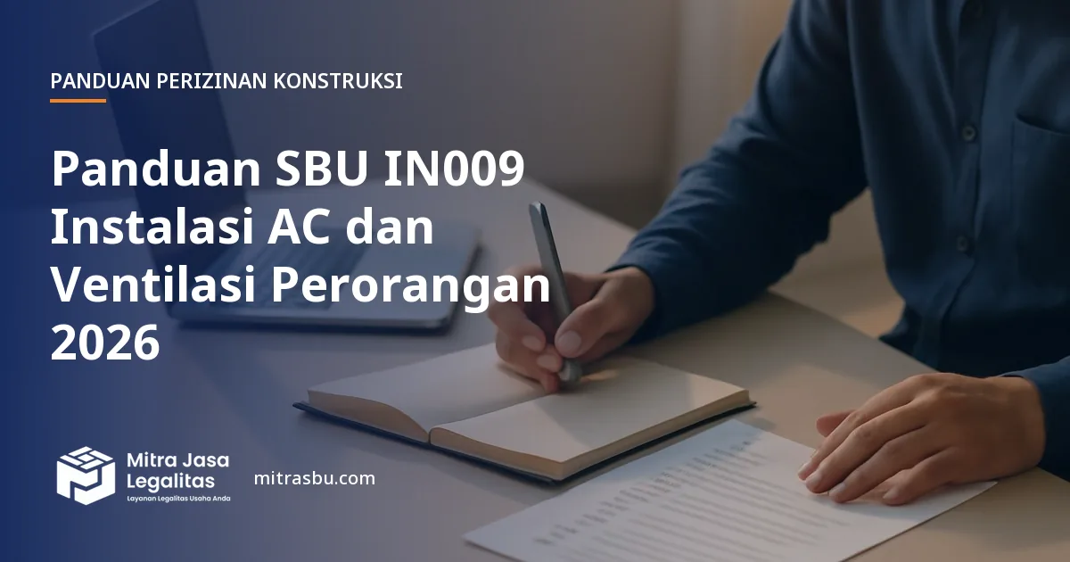 Ilustrasi sampul panduan perizinan konstruksi — SBU IN