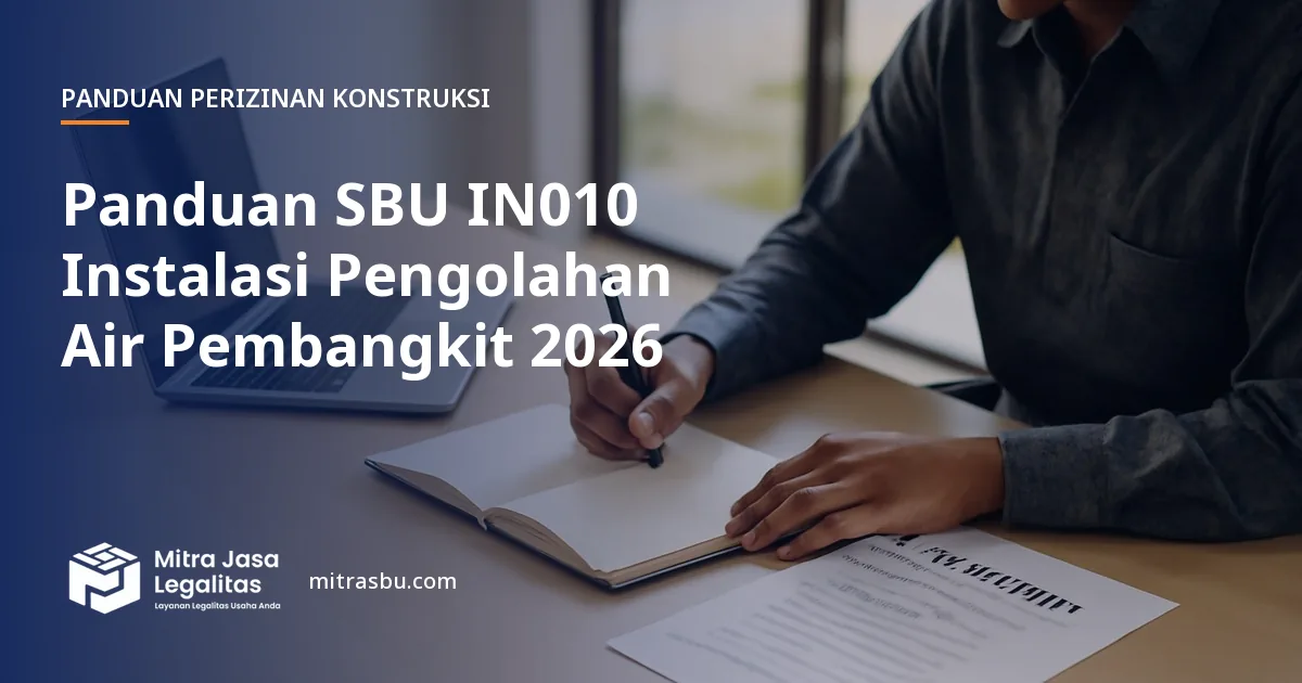 Ilustrasi panduan Panduan SBU IN010 Instalasi Pengolahan Air Pembangkit 2026 — Mitra Jasa Legalitas