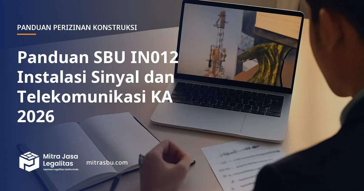 Ilustrasi panduan Panduan SBU IN012 Instalasi Sinyal dan Telekomunikasi KA 2026 — Mitra Jasa Legalitas