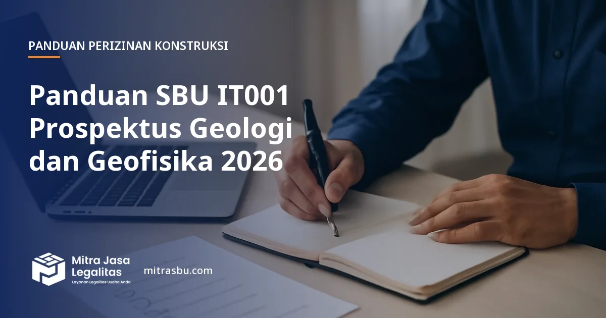 Ilustrasi panduan Panduan SBU IT001 Prospektus Geologi dan Geofisika 2026 — Mitra Jasa Legalitas