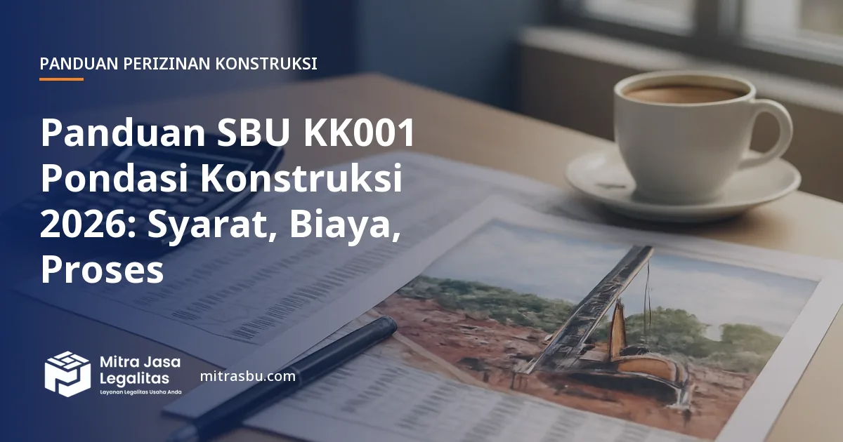 Ilustrasi panduan Panduan SBU KK001 Pondasi Konstruksi 2026: Syarat, Biaya, Proses — Mitra Jasa Legalitas