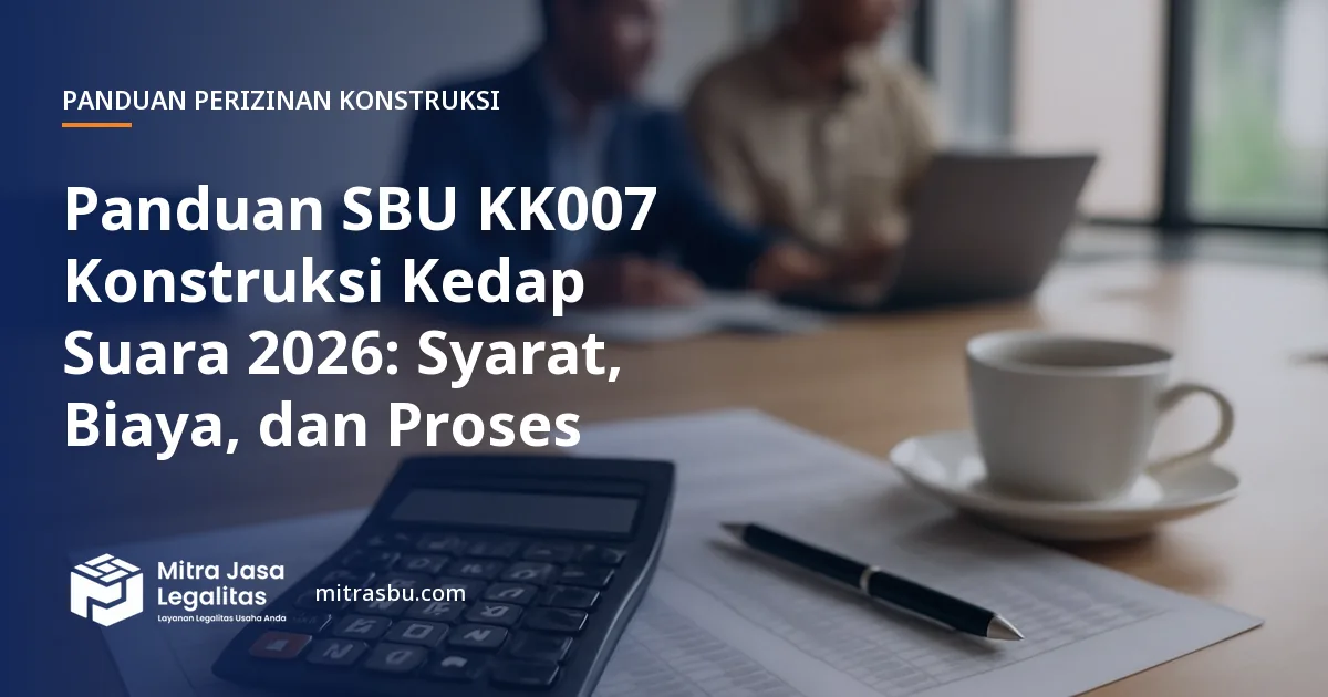 Ilustrasi panduan Panduan SBU KK007 Konstruksi Kedap Suara 2026: Syarat, Biaya, dan Proses — Mitra Jasa Legalitas