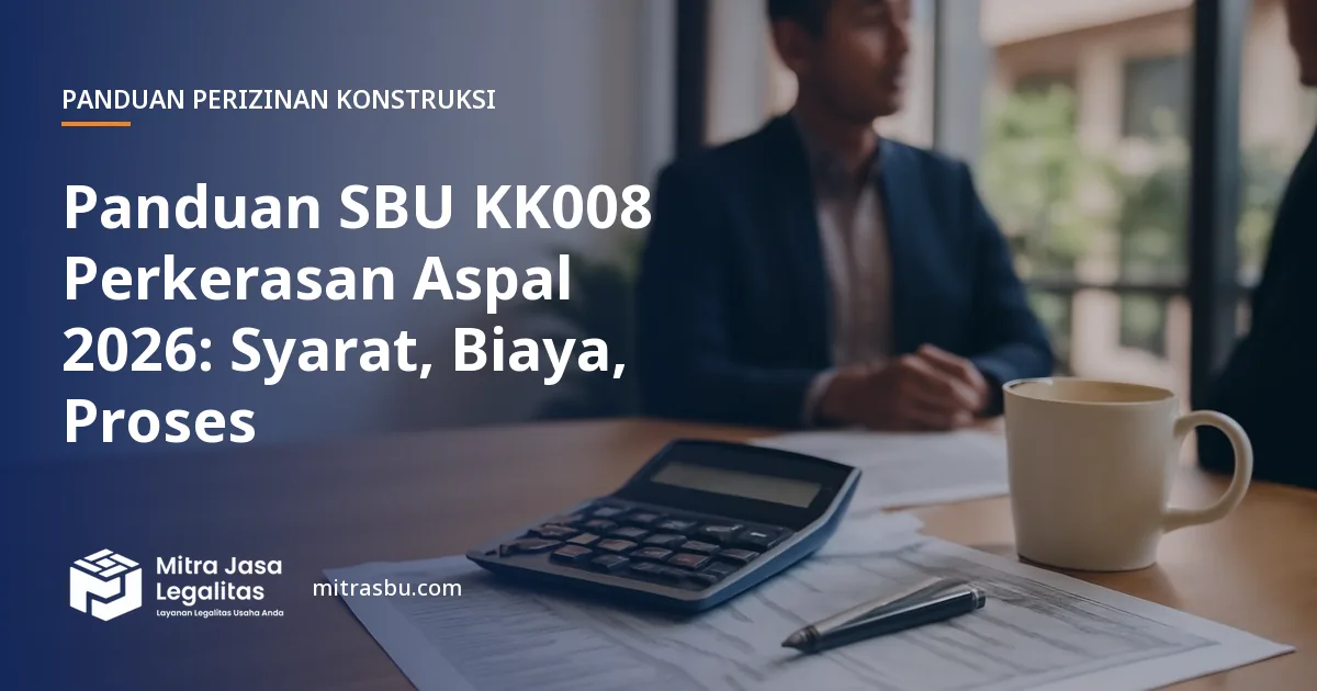 Ilustrasi panduan Panduan SBU KK008 Perkerasan Aspal 2026: Syarat, Biaya, Proses — Mitra Jasa Legalitas