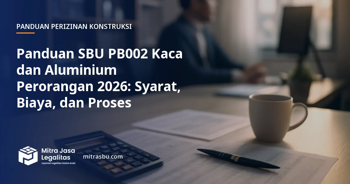 Ilustrasi panduan Panduan SBU PB002 Kaca dan Aluminium Perorangan 2026: Syarat, Biaya, dan Proses — Mitra Jasa Legalitas