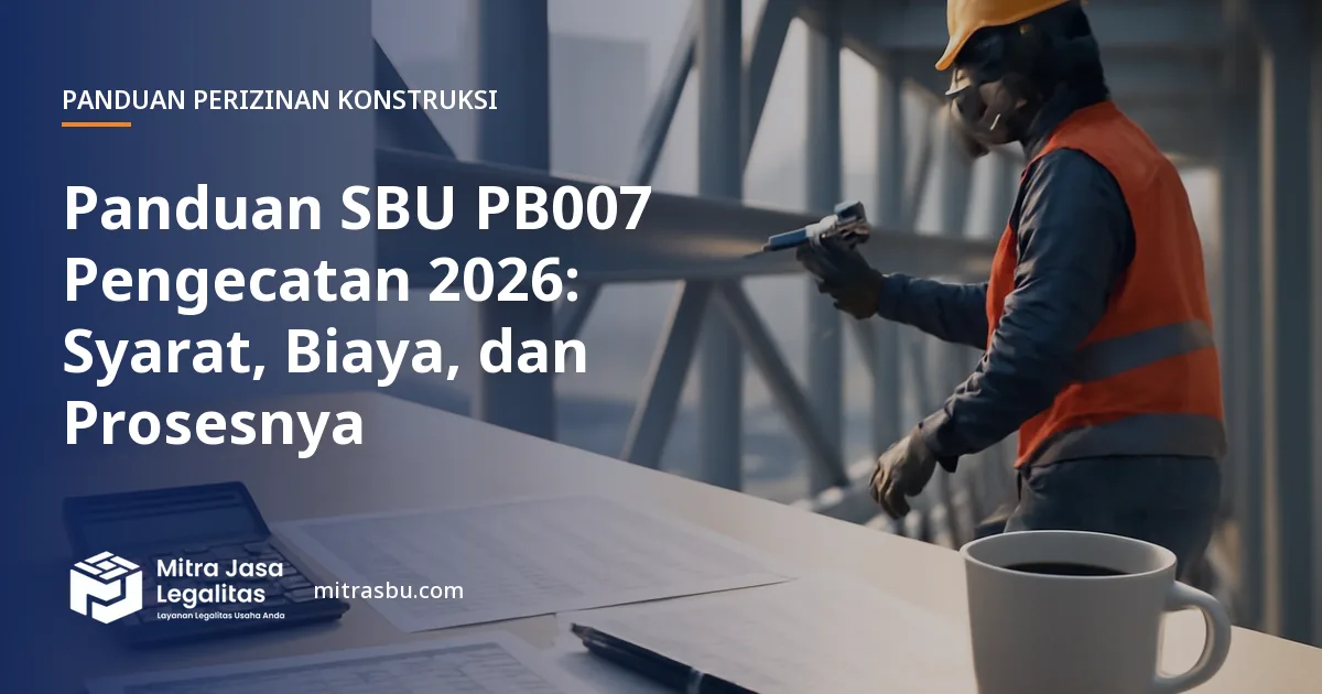 Ilustrasi panduan Panduan SBU PB007 Pengecatan 2026: Syarat, Biaya, dan Prosesnya — Mitra Jasa Legalitas
