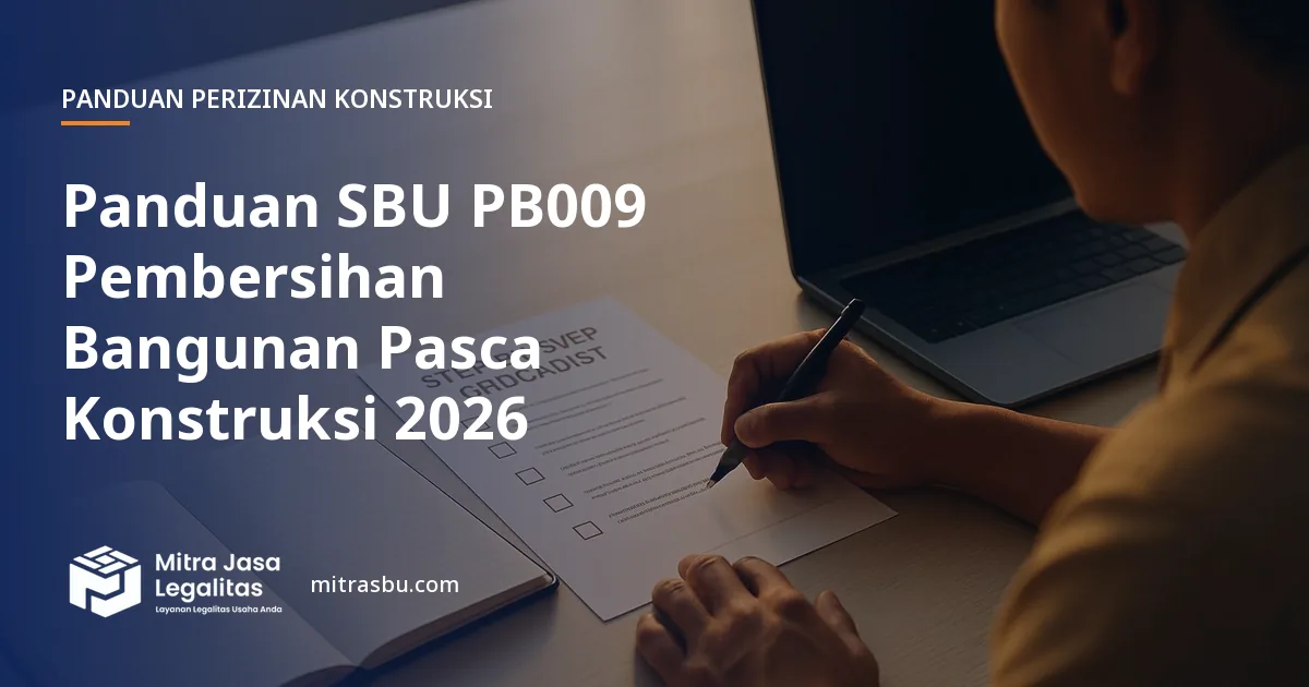 Ilustrasi sampul panduan perizinan konstruksi — SBU PB