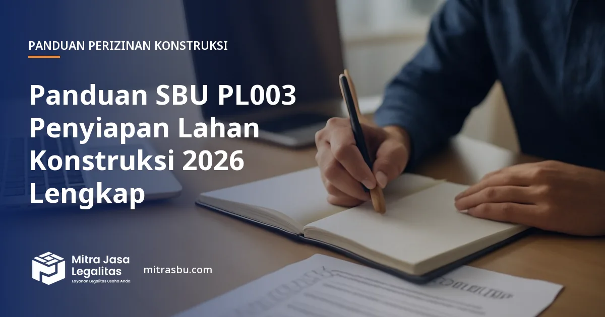 Ilustrasi panduan Panduan SBU PL003 Penyiapan Lahan Konstruksi 2026 Lengkap — Mitra Jasa Legalitas