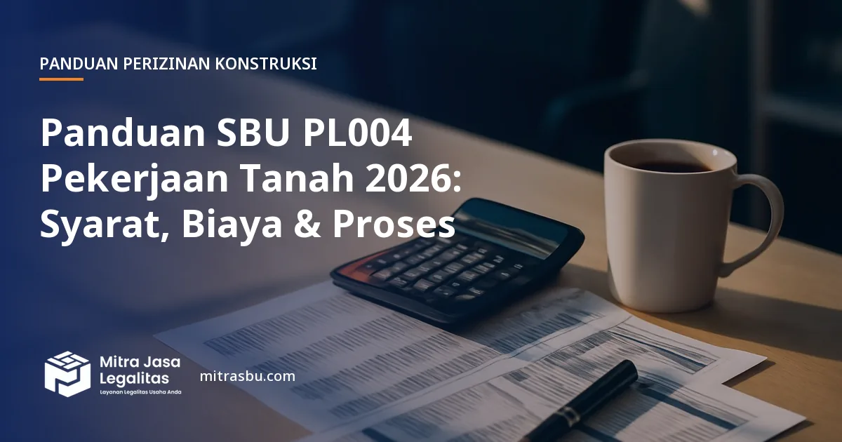 Ilustrasi panduan Panduan SBU PL004 Pekerjaan Tanah 2026: Syarat, Biaya & Proses — Mitra Jasa Legalitas