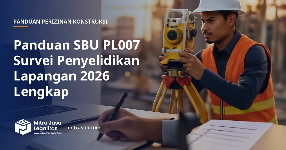 Ilustrasi panduan Panduan SBU PL007 Survei Penyelidikan Lapangan 2026 Lengkap — Mitra Jasa Legalitas