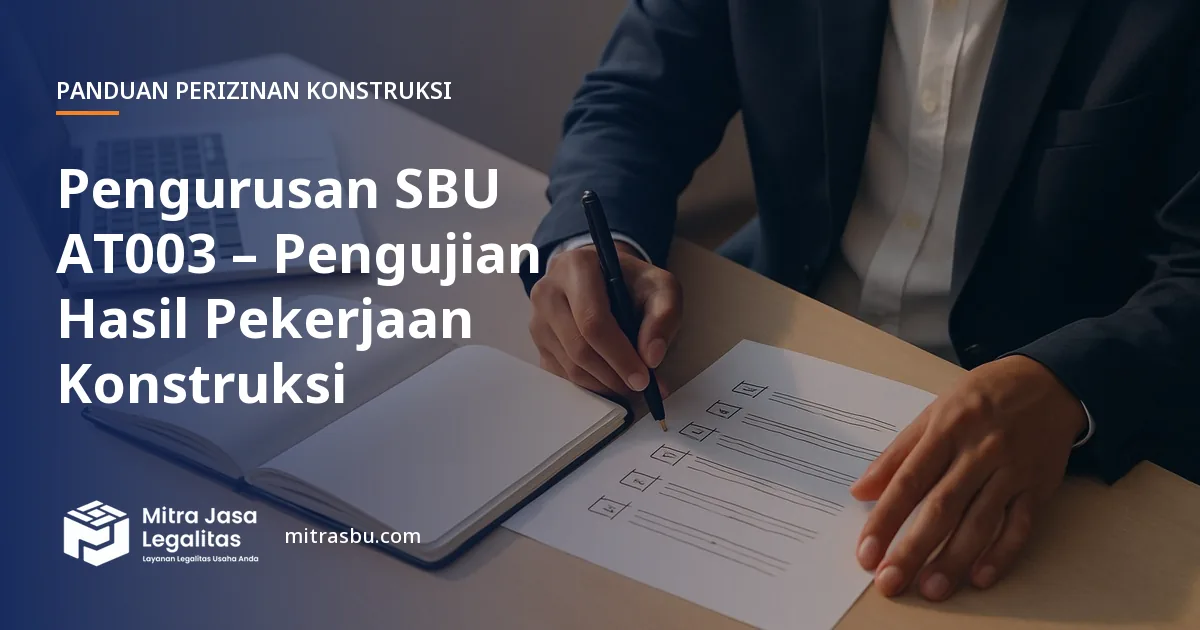 Layanan Pengurusan SBU AT003 – Pengujian Hasil Pekerjaan Konstruksi oleh Mitra Jasa Legalitas