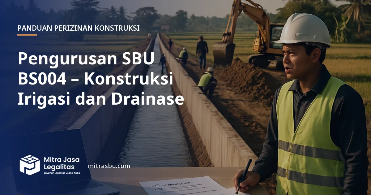Layanan Pengurusan SBU BS004 – Konstruksi Irigasi dan Drainase oleh Mitra Jasa Legalitas