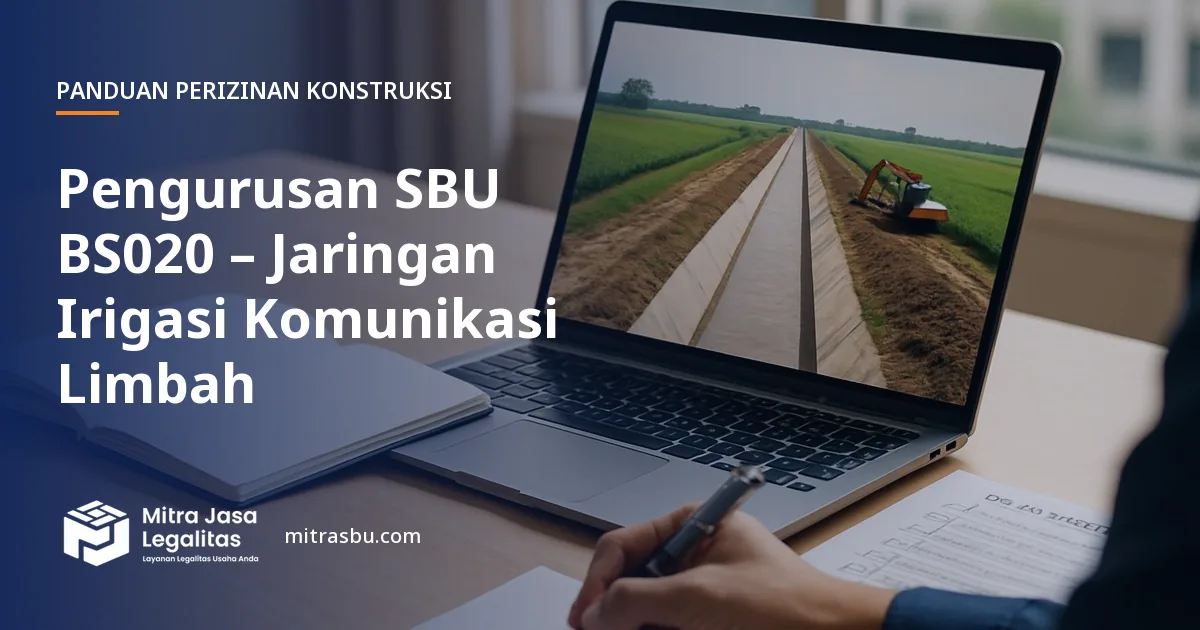 Layanan Pengurusan SBU BS020 – Jaringan Irigasi Komunikasi Limbah oleh Mitra Jasa Legalitas