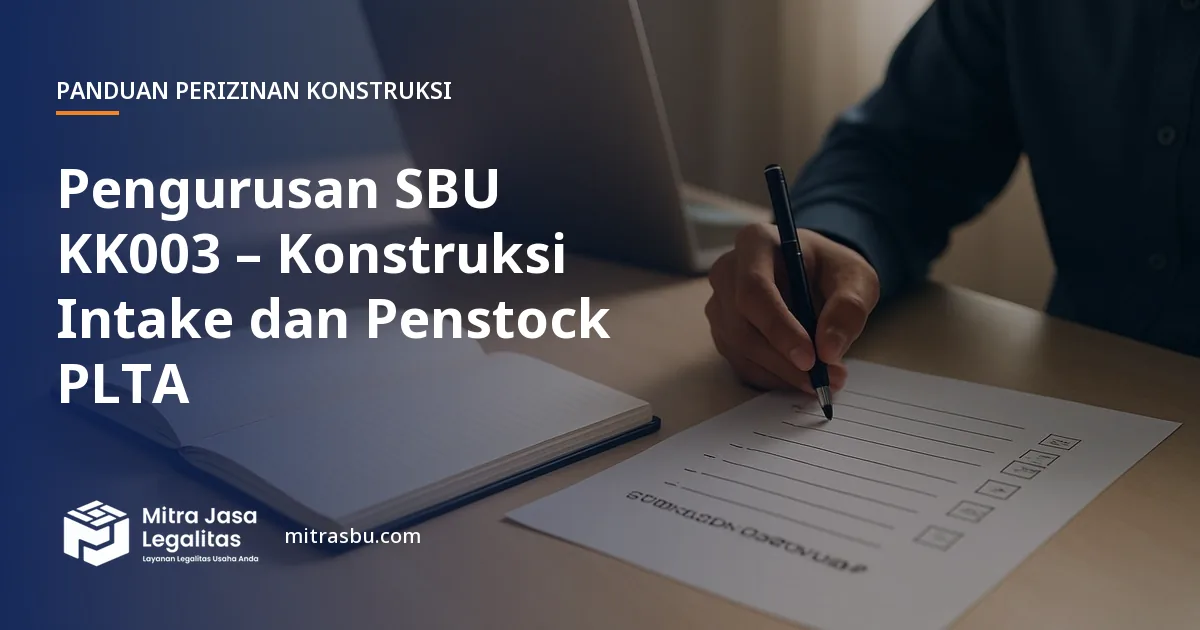 Layanan Pengurusan SBU KK003 – Konstruksi Intake dan Penstock PLTA oleh Mitra Jasa Legalitas