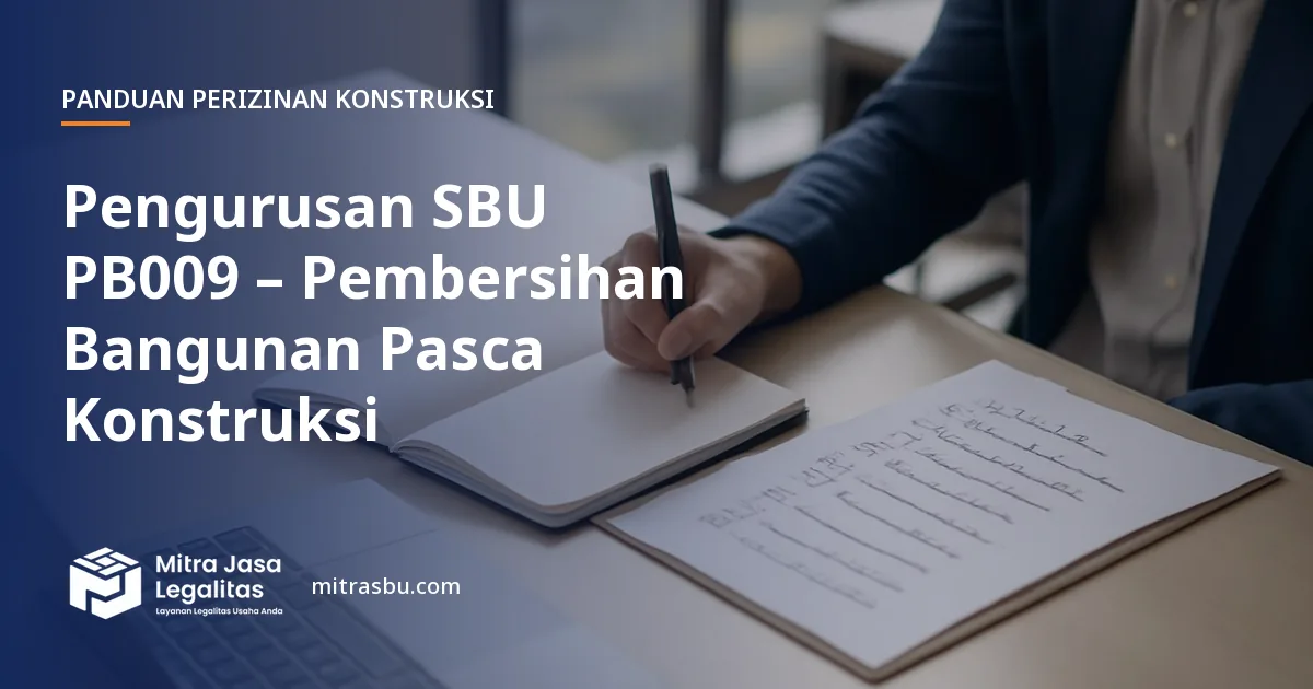 Layanan Pengurusan SBU PB009 – Pembersihan Bangunan Pasca Konstruksi oleh Mitra Jasa Legalitas