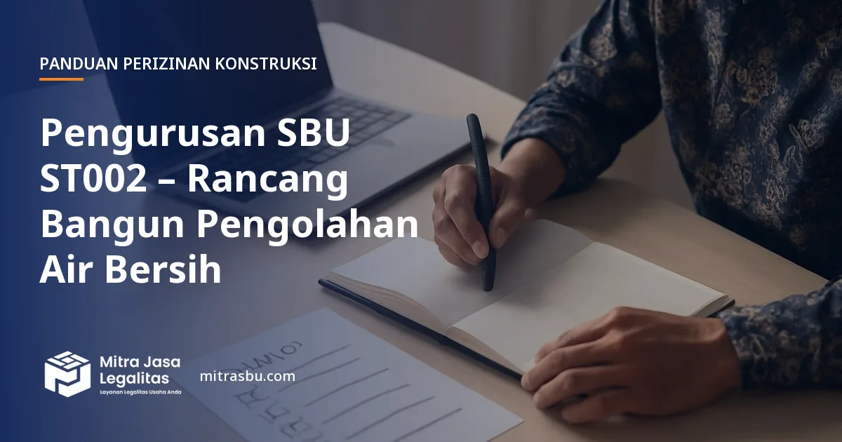 Layanan Pengurusan SBU ST002 – Rancang Bangun Pengolahan Air Bersih oleh Mitra Jasa Legalitas