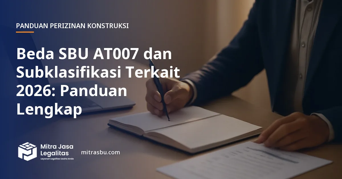 Ilustrasi artikel Beda SBU AT007 dan Subklasifikasi Terkait 2026: Panduan Lengkap — Mitra Jasa Legalitas