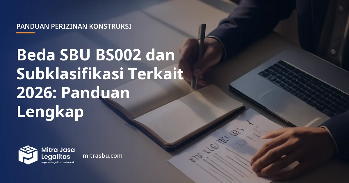 Ilustrasi artikel Beda SBU BS002 dan Subklasifikasi Terkait 2026: Panduan Lengkap — Mitra Jasa Legalitas