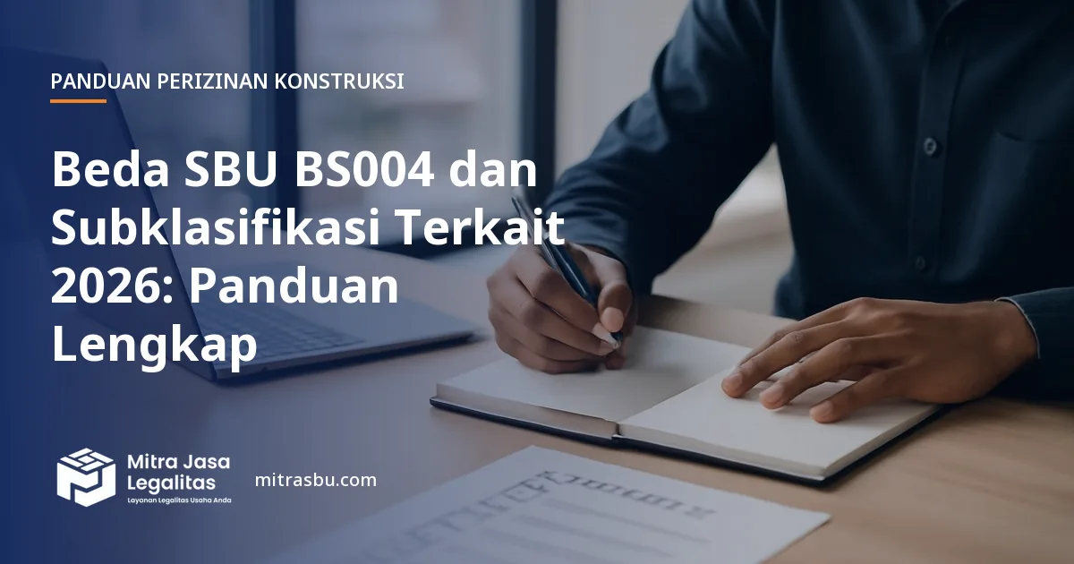 Ilustrasi artikel Beda SBU BS004 dan Subklasifikasi Terkait 2026: Panduan Lengkap — Mitra Jasa Legalitas