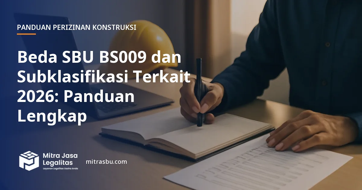 Ilustrasi artikel Beda SBU BS009 dan Subklasifikasi Terkait 2026: Panduan Lengkap — Mitra Jasa Legalitas