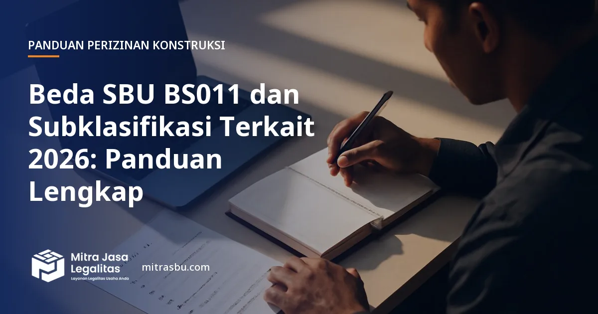 Ilustrasi artikel Beda SBU BS011 dan Subklasifikasi Terkait 2026: Panduan Lengkap — Mitra Jasa Legalitas