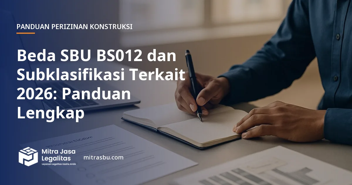 Ilustrasi artikel Beda SBU BS012 dan Subklasifikasi Terkait 2026: Panduan Lengkap — Mitra Jasa Legalitas