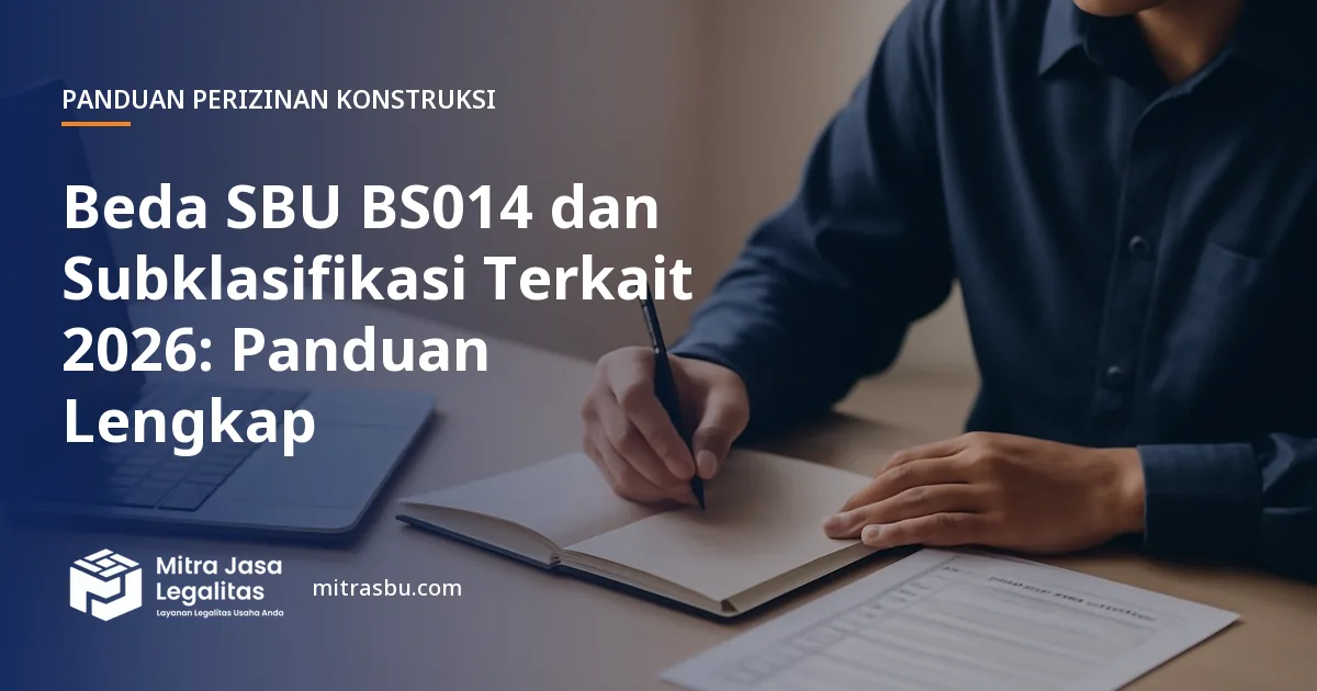 Ilustrasi artikel Beda SBU BS014 dan Subklasifikasi Terkait 2026: Panduan Lengkap — Mitra Jasa Legalitas
