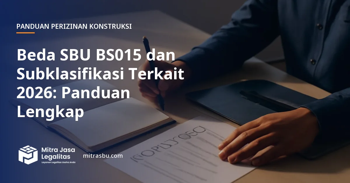 Ilustrasi artikel Beda SBU BS015 dan Subklasifikasi Terkait 2026: Panduan Lengkap — Mitra Jasa Legalitas