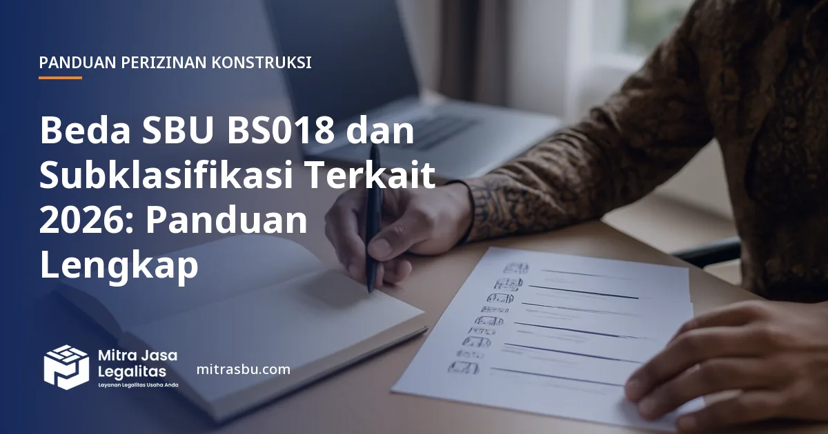 Ilustrasi artikel Beda SBU BS018 dan Subklasifikasi Terkait 2026: Panduan Lengkap — Mitra Jasa Legalitas