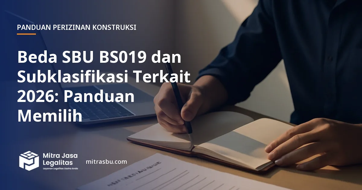 Ilustrasi artikel Beda SBU BS019 dan Subklasifikasi Terkait 2026: Panduan Memilih — Mitra Jasa Legalitas