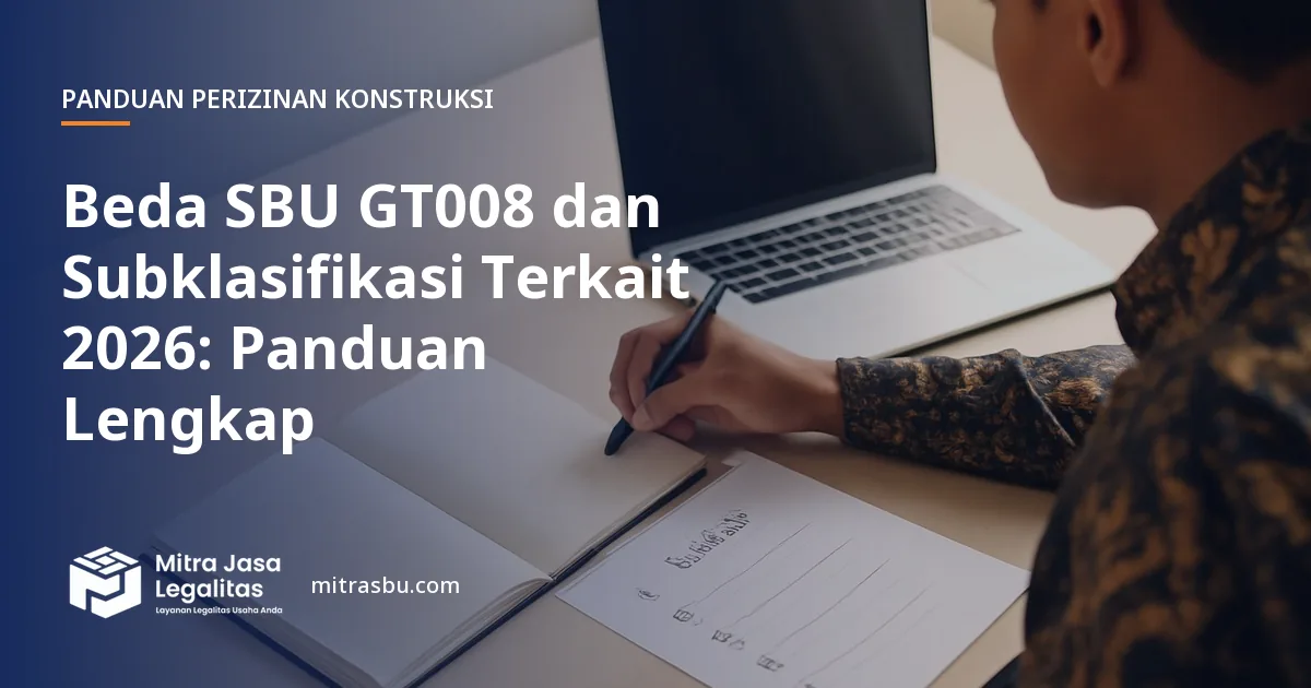 Ilustrasi artikel Beda SBU GT008 dan Subklasifikasi Terkait 2026: Panduan Lengkap — Mitra Jasa Legalitas