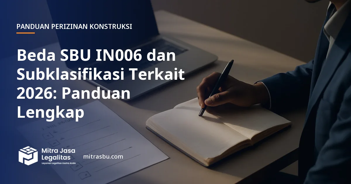 Ilustrasi artikel Beda SBU IN006 dan Subklasifikasi Terkait 2026: Panduan Lengkap — Mitra Jasa Legalitas