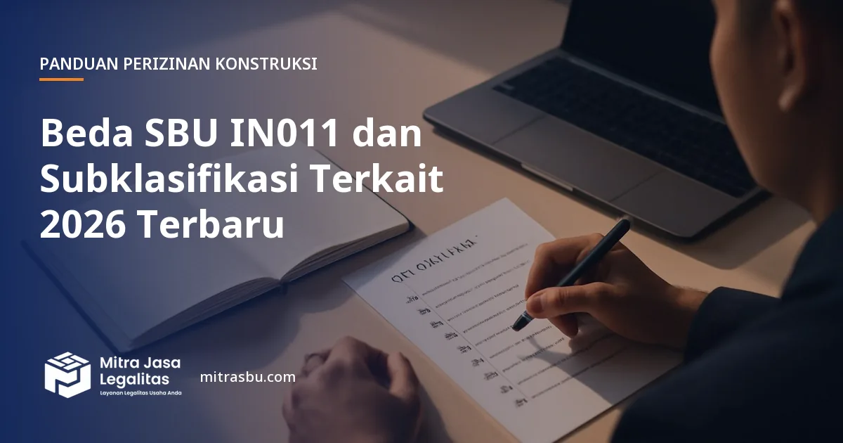 Ilustrasi artikel Beda SBU IN011 dan Subklasifikasi Terkait 2026 Terbaru — Mitra Jasa Legalitas