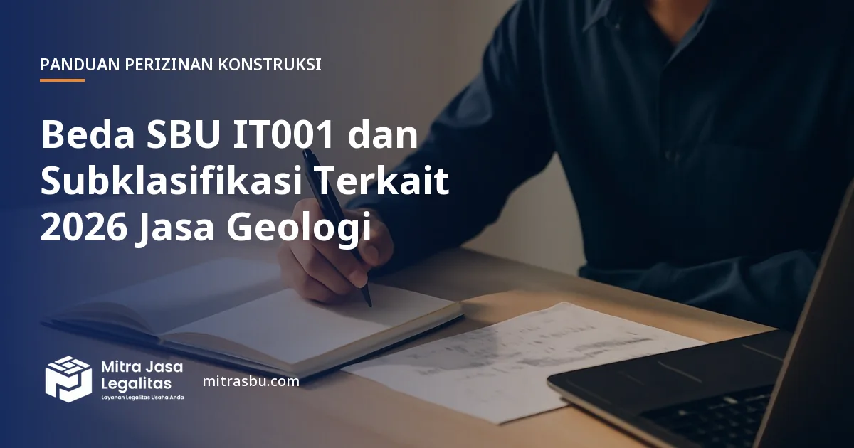 Ilustrasi artikel Beda SBU IT001 dan Subklasifikasi Terkait 2026 Jasa Geologi — Mitra Jasa Legalitas