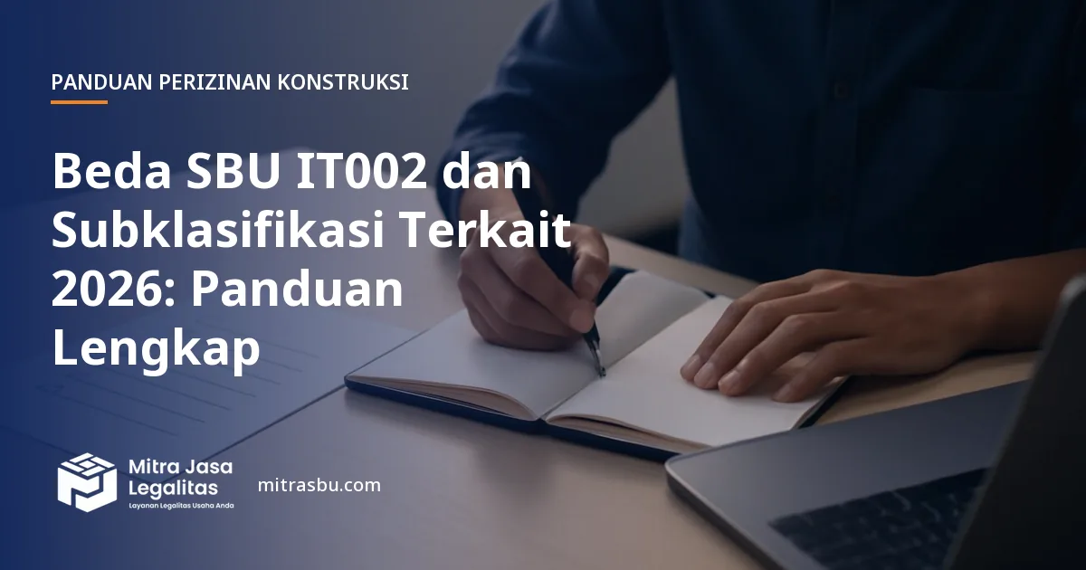 Ilustrasi artikel Beda SBU IT002 dan Subklasifikasi Terkait 2026: Panduan Lengkap — Mitra Jasa Legalitas