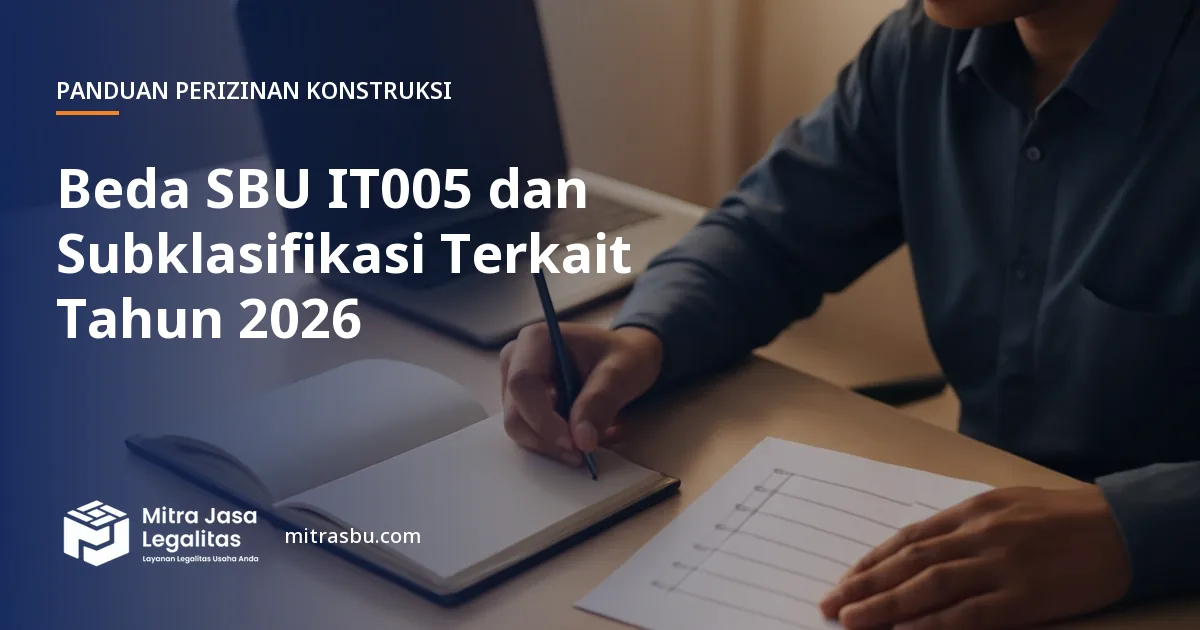 Ilustrasi artikel Beda SBU IT005 dan Subklasifikasi Terkait Tahun 2026 — Mitra Jasa Legalitas