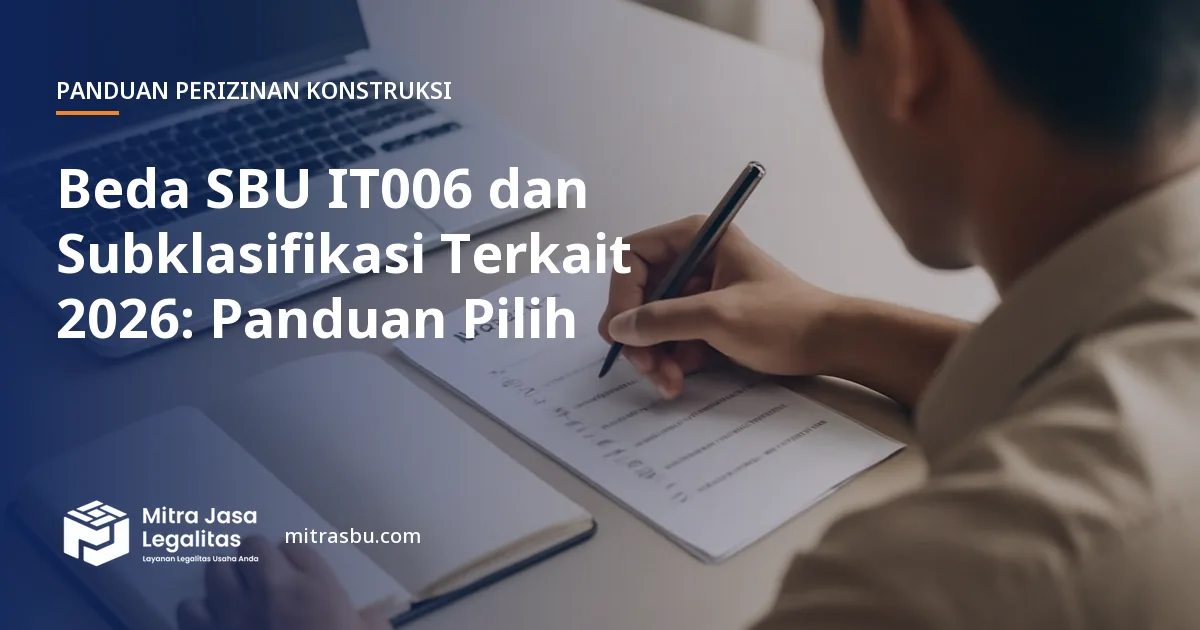 Ilustrasi artikel Beda SBU IT006 dan Subklasifikasi Terkait 2026: Panduan Pilih — Mitra Jasa Legalitas