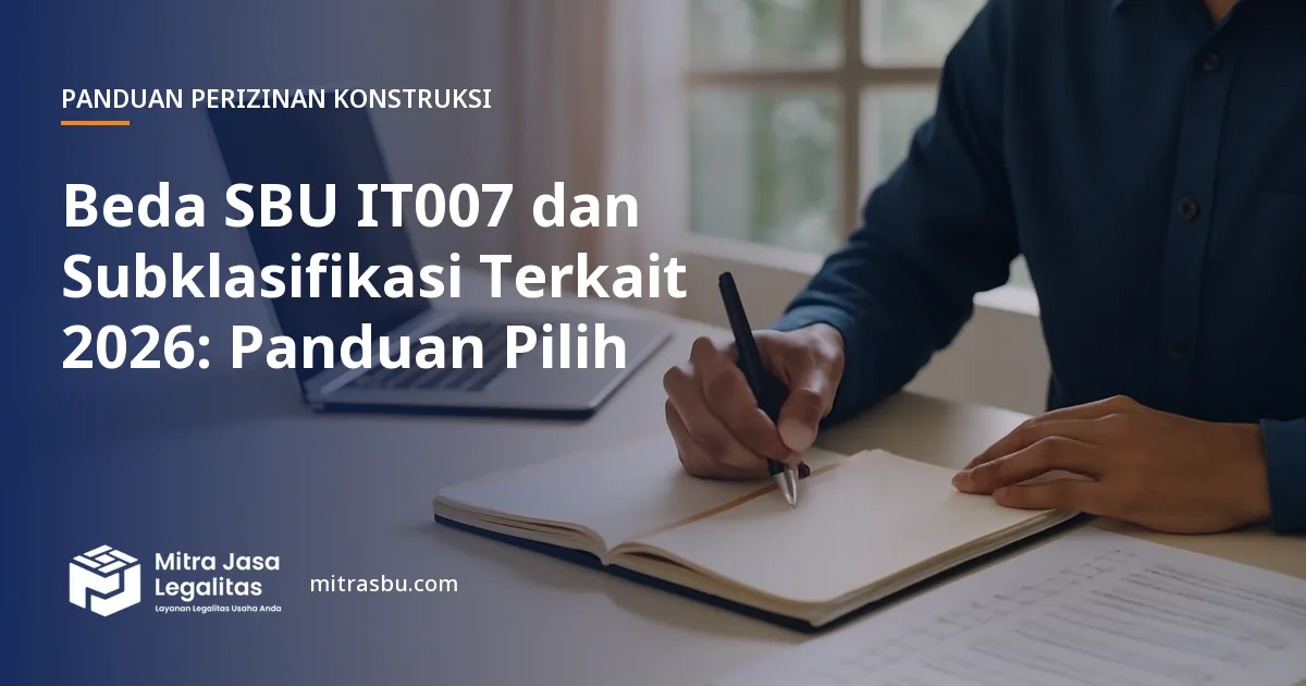Ilustrasi artikel Beda SBU IT007 dan Subklasifikasi Terkait 2026: Panduan Pilih — Mitra Jasa Legalitas