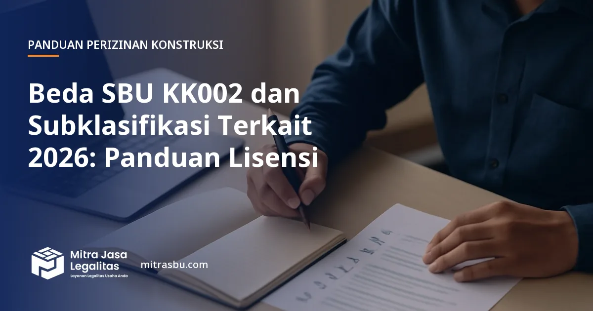 Ilustrasi artikel Beda SBU KK002 dan Subklasifikasi Terkait 2026: Panduan Lisensi — Mitra Jasa Legalitas