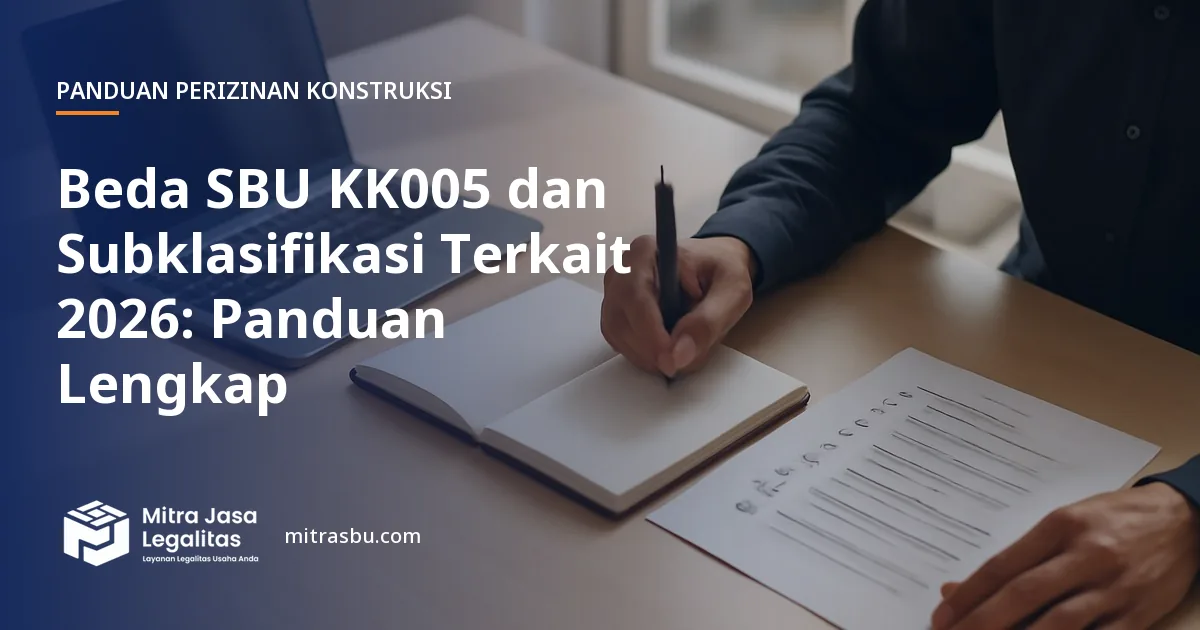 Ilustrasi artikel Beda SBU KK005 dan Subklasifikasi Terkait 2026: Panduan Lengkap — Mitra Jasa Legalitas