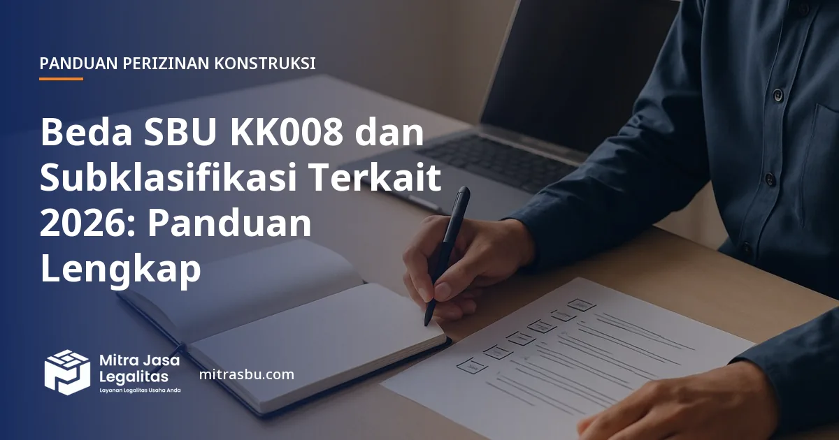 Ilustrasi artikel Beda SBU KK008 dan Subklasifikasi Terkait 2026: Panduan Lengkap — Mitra Jasa Legalitas