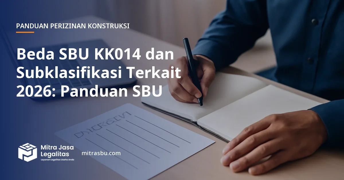 Ilustrasi artikel Beda SBU KK014 dan Subklasifikasi Terkait 2026: Panduan SBU — Mitra Jasa Legalitas
