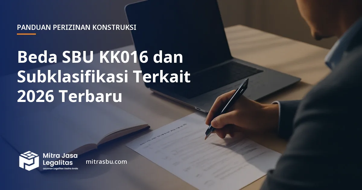 Ilustrasi artikel Beda SBU KK016 dan Subklasifikasi Terkait 2026 Terbaru — Mitra Jasa Legalitas