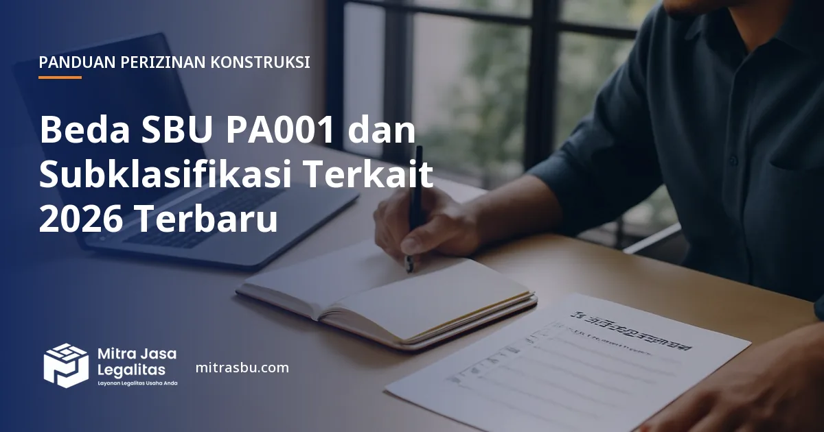 Ilustrasi artikel Beda SBU PA001 dan Subklasifikasi Terkait 2026 Terbaru — Mitra Jasa Legalitas
